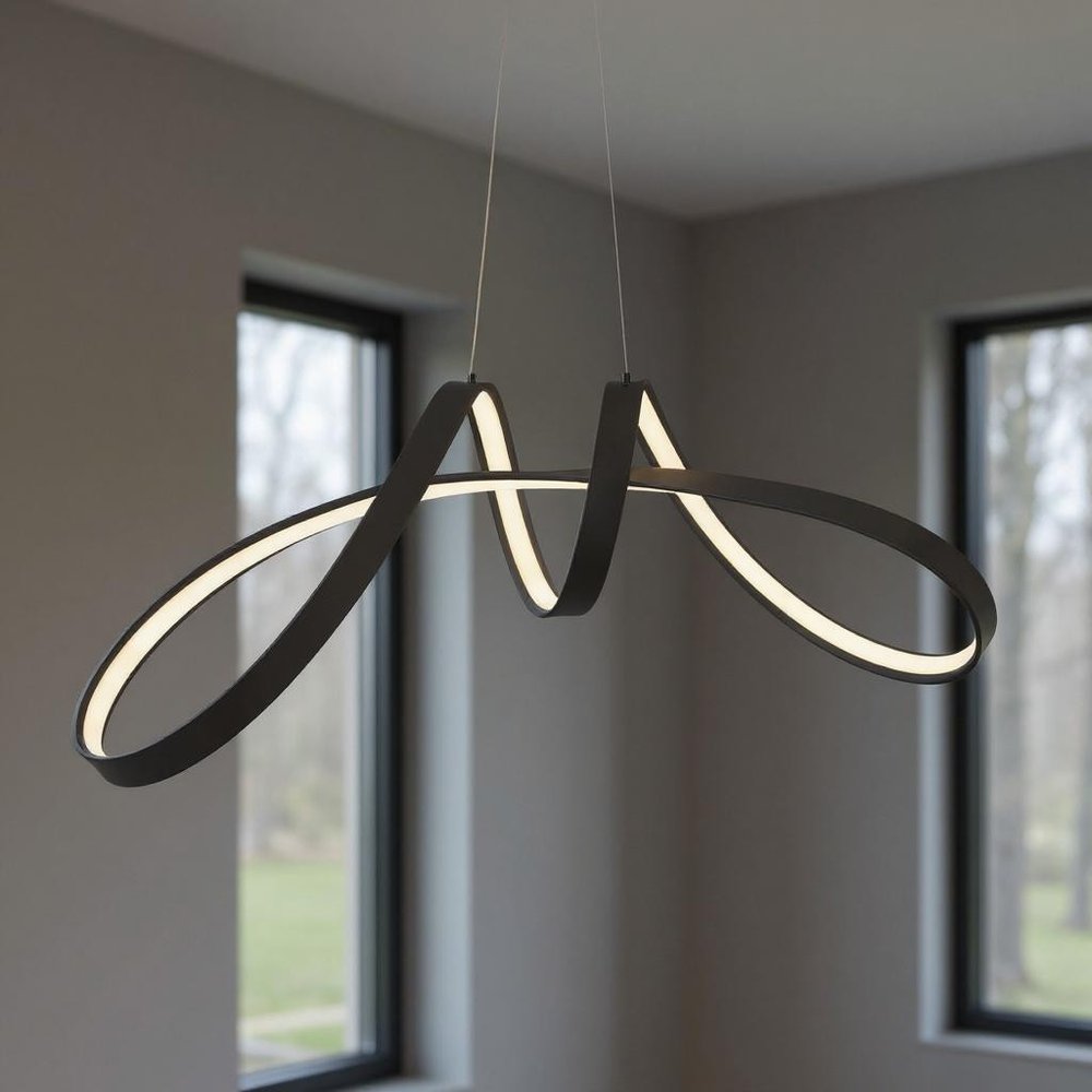 Black Metal LED Dimmable Smart Enabled Chandelier