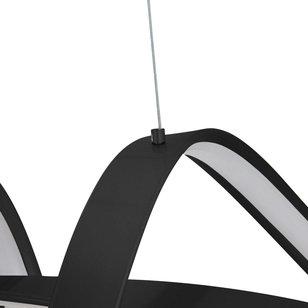 Black Metal LED Dimmable Smart Enabled Chandelier