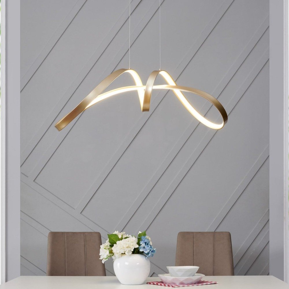 Gold Metal LED Dimmable Smart Enabled Chandelier