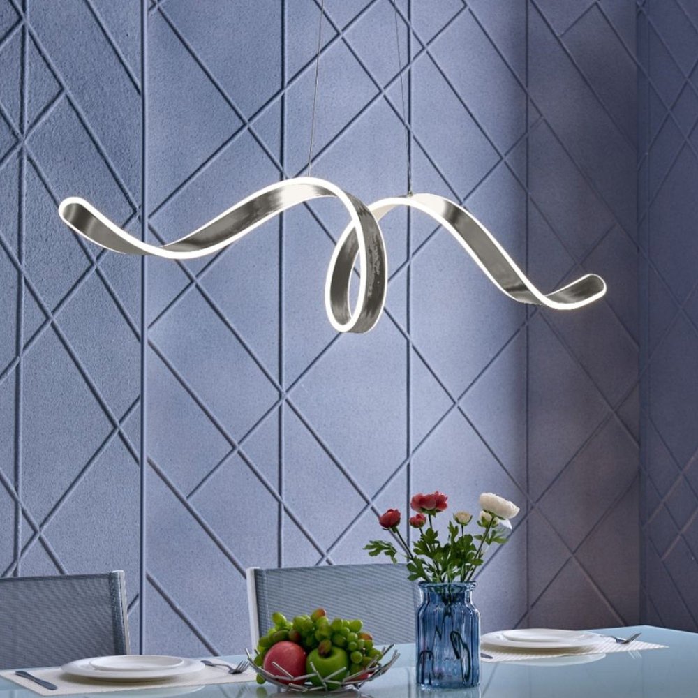 Silver Metal LED Dimmable Chandelier