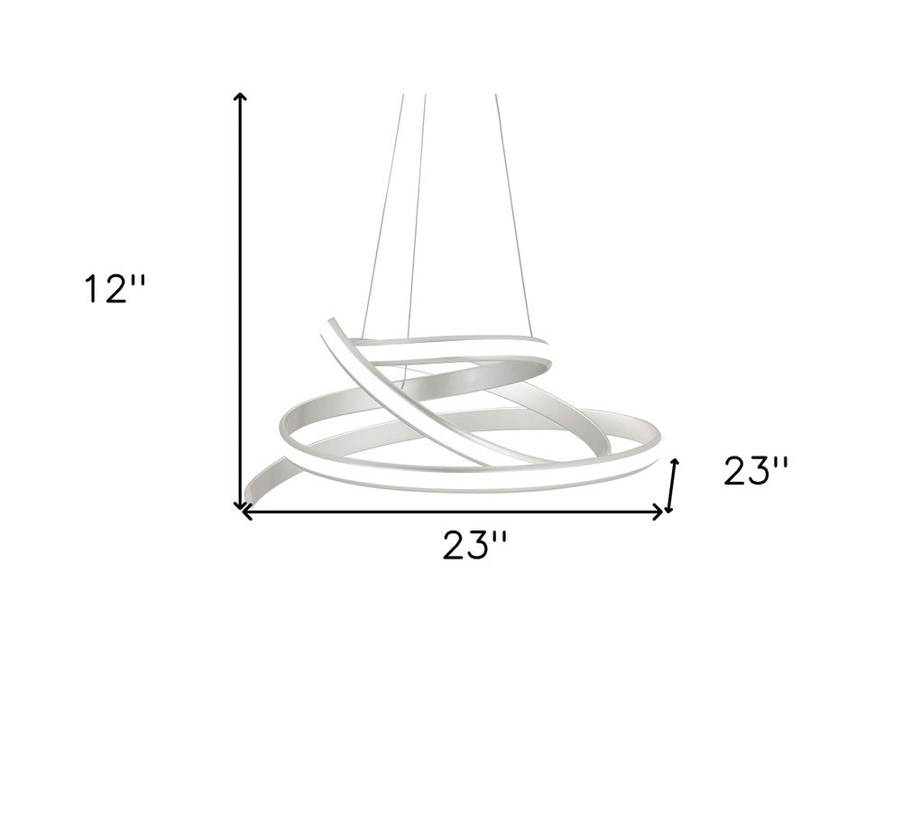 Silver Metal LED Dimmable Chandelier