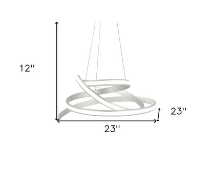 Silver Metal LED Dimmable Chandelier