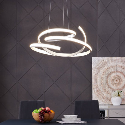 Silver Metal LED Dimmable Chandelier