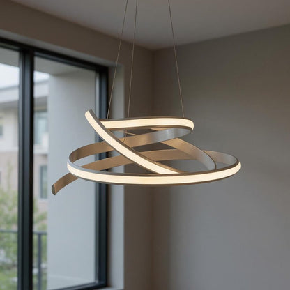 Silver Metal LED Dimmable Chandelier