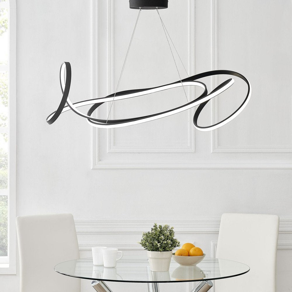 Black Metal LED Dimmable Chandelier