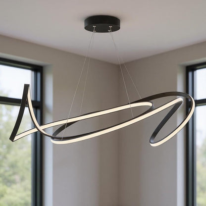 Black Metal LED Dimmable Smart Enabled Chandelier