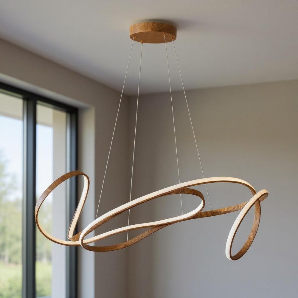 Brown Metal LED Dimmable Smart Enabled Chandelier