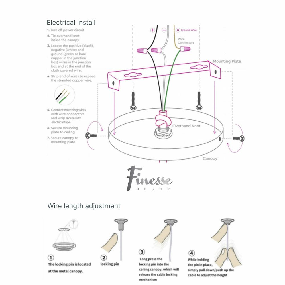 White Metal LED Dimmable Chandelier