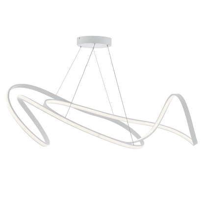 White Metal LED Dimmable Smart Enabled Chandelier