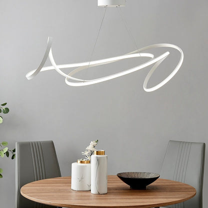 White Metal LED Dimmable Smart Enabled Chandelier