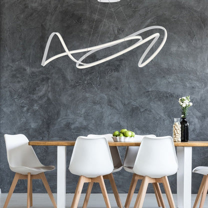 White Metal LED Dimmable Smart Enabled Chandelier