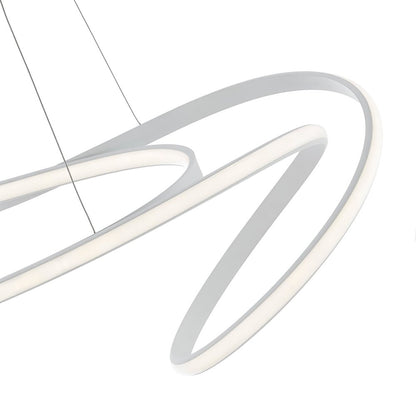 White Metal LED Dimmable Smart Enabled Chandelier