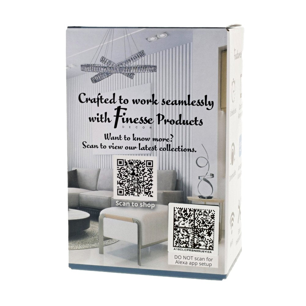 White Metal LED Dimmable Smart Enabled Chandelier