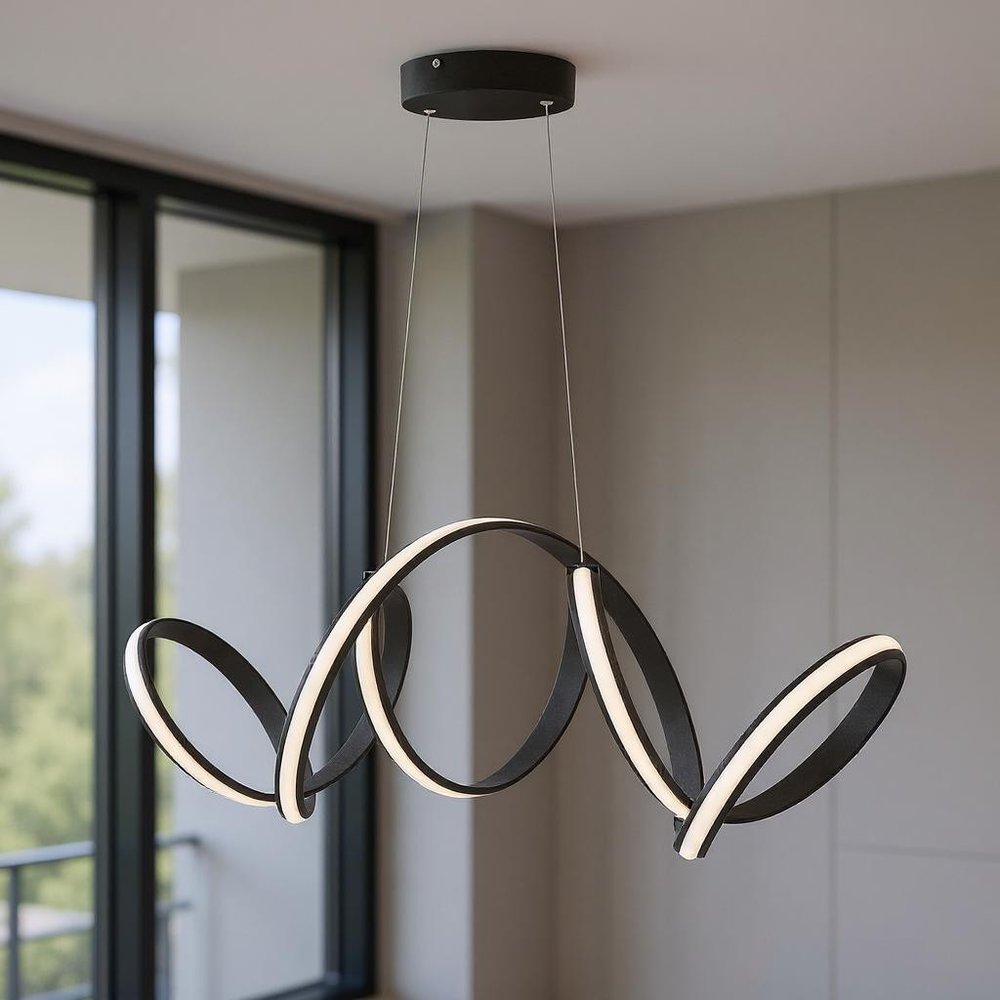 Black Metal LED Dimmable Chandelier