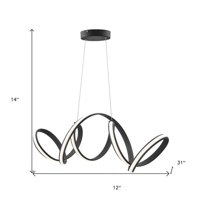 Black Metal LED Dimmable Chandelier