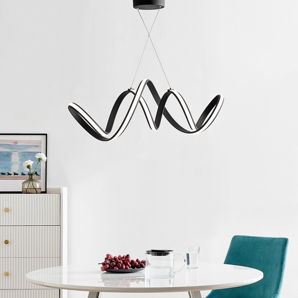 Black Metal LED Dimmable Chandelier