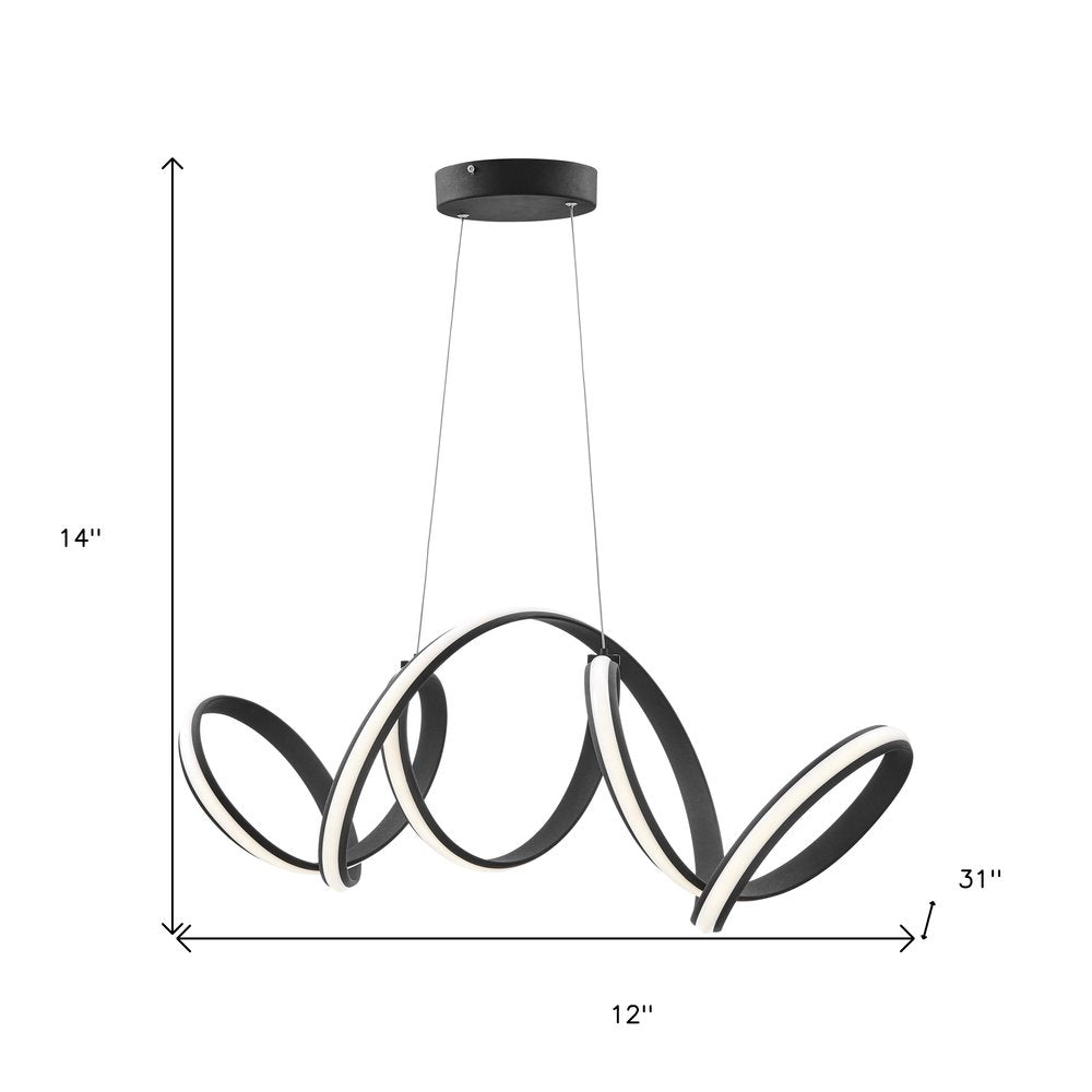 Black Metal LED Dimmable Smart Enabled Chandelier