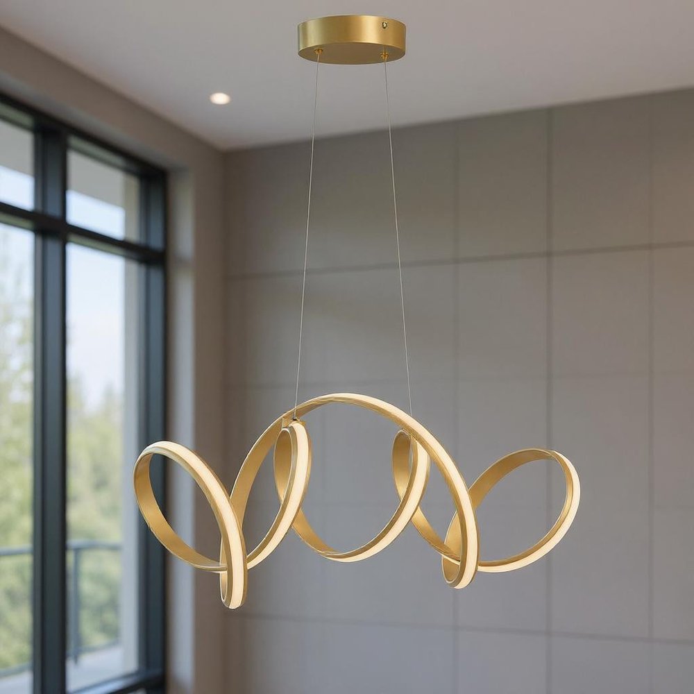 Gold Metal LED Dimmable Chandelier