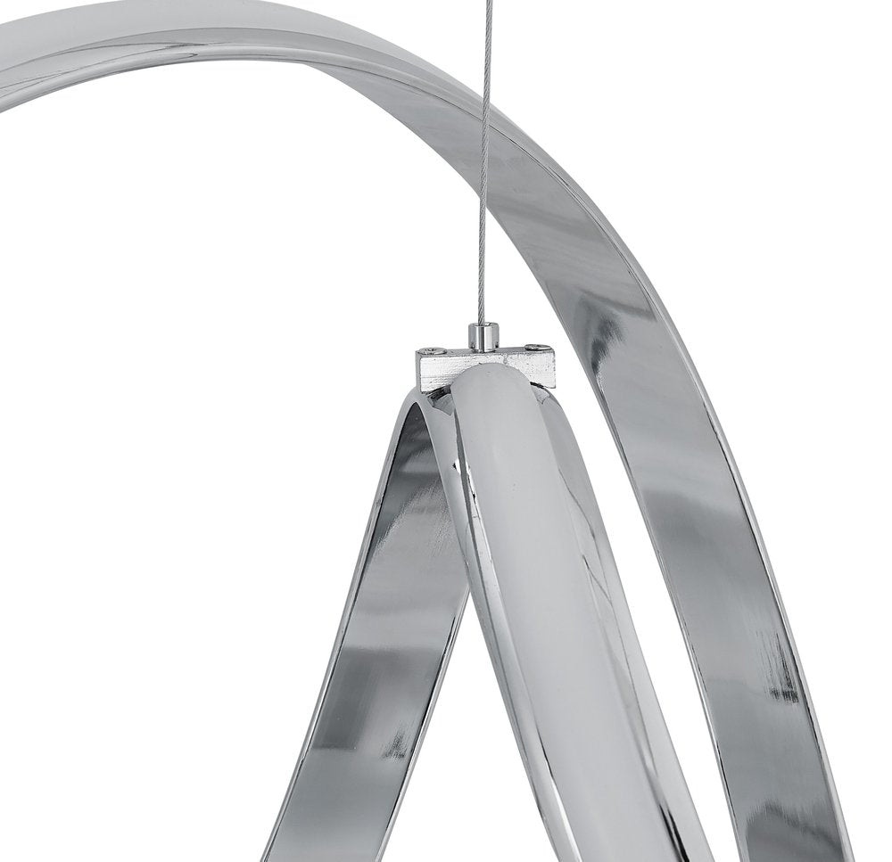 Silver Metal LED Dimmable Smart Enabled Chandelier