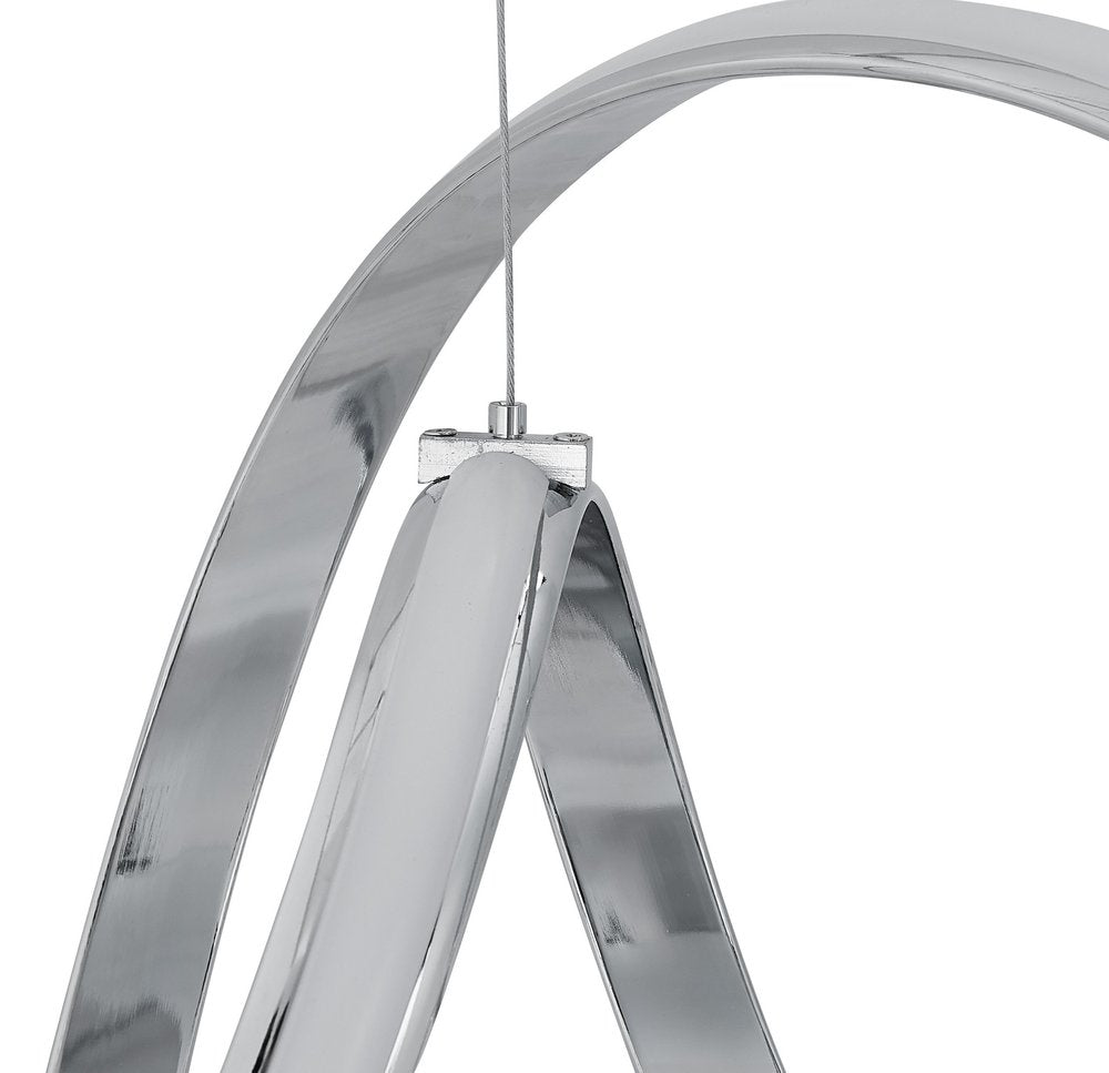 Silver Metal LED Dimmable Smart Enabled Chandelier