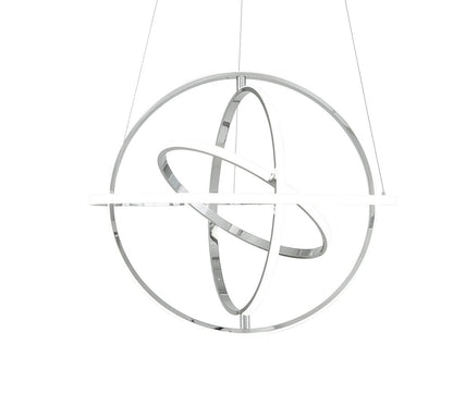 Silver Four Light Metal LED Dimmable Chandelier