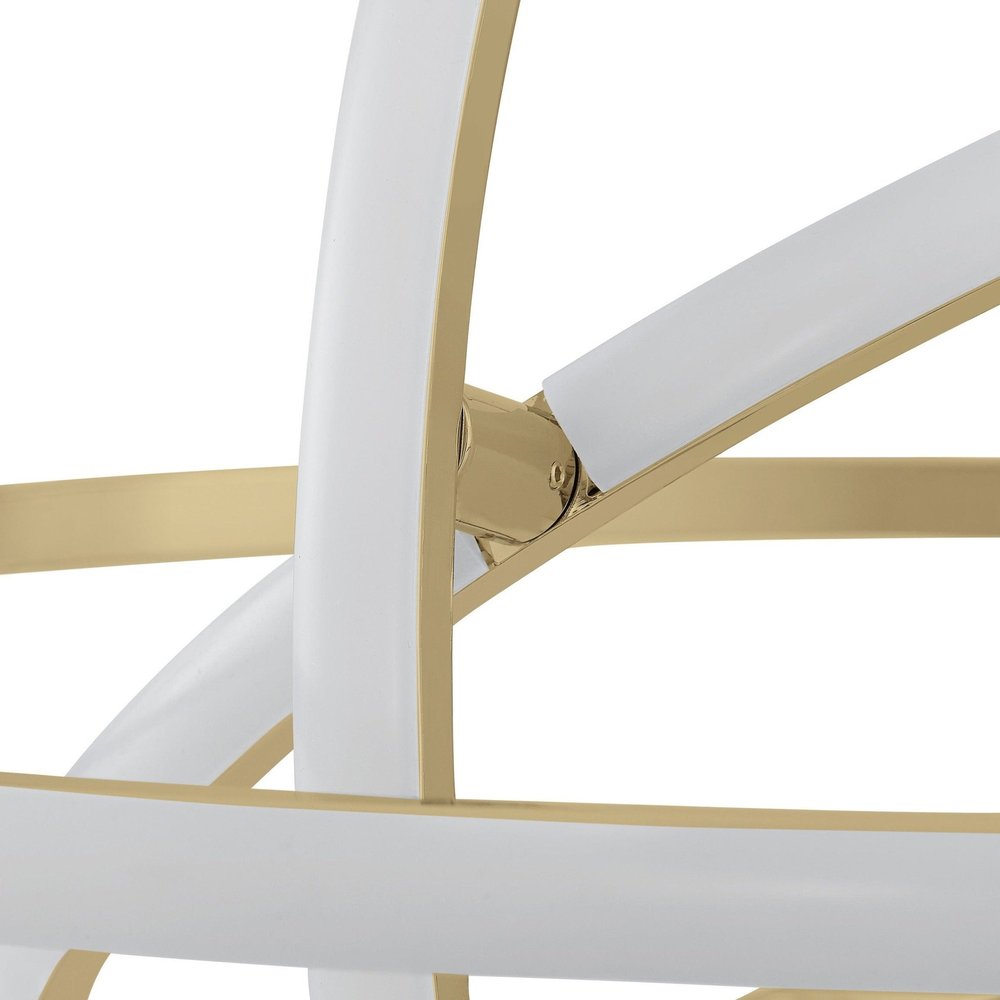 Gold Four Light Metal LED Dimmable Smart Enabled Chandelier