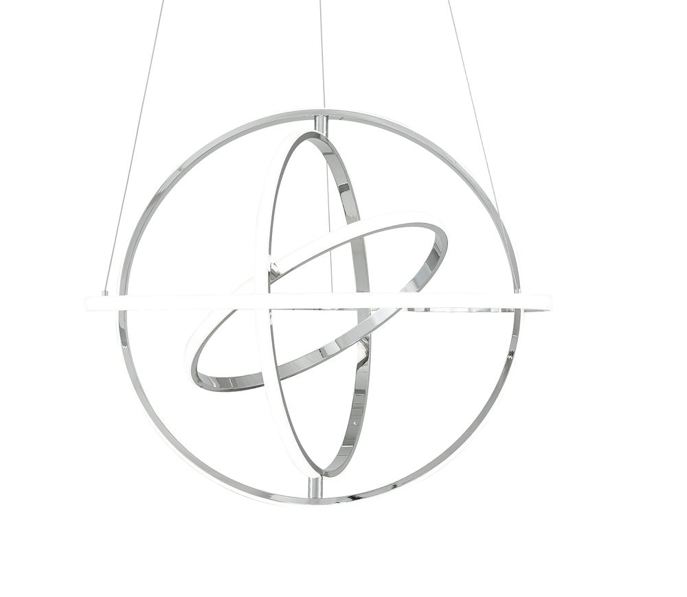 Silver Four Light Metal LED Dimmable Smart Enabled Chandelier