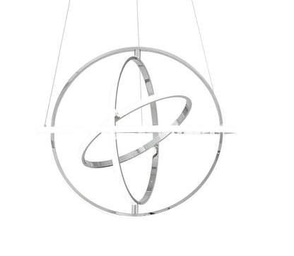 Silver Four Light Metal LED Dimmable Smart Enabled Chandelier