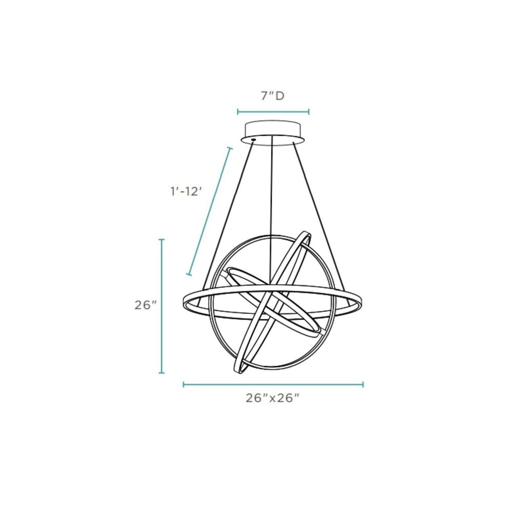 Silver Four Light Metal LED Dimmable Smart Enabled Chandelier
