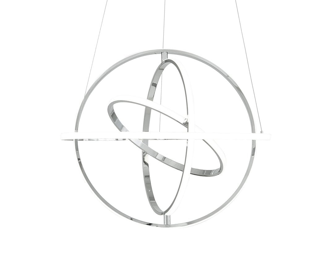 Silver Four Light Metal LED Dimmable Smart Enabled Chandelier