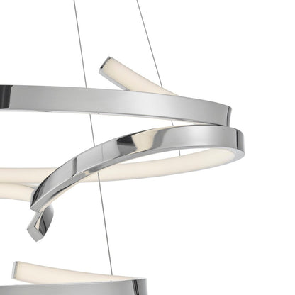 Silver Two Light Metal LED Dimmable Smart Enabled Chandelier