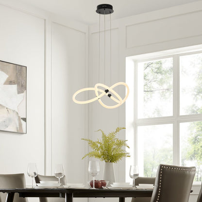 Black Metal LED Dimmable Smart Enabled Chandelier