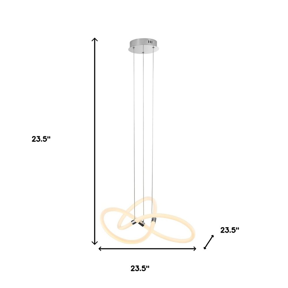Silver Metal LED Dimmable Chandelier
