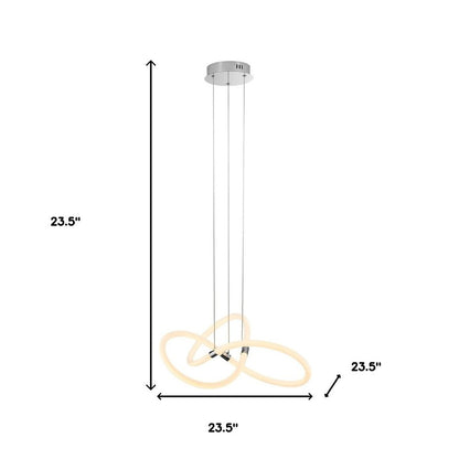Silver Metal LED Dimmable Smart Enabled Chandelier