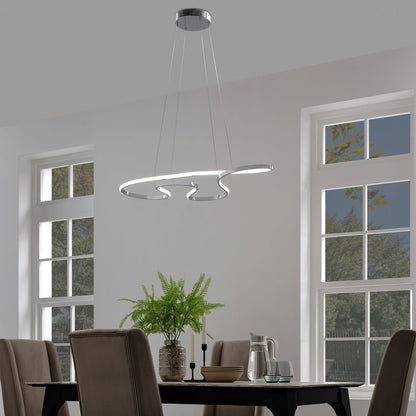Silver Metal LED Dimmable Chandelier