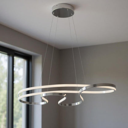 Silver Metal LED Dimmable Chandelier