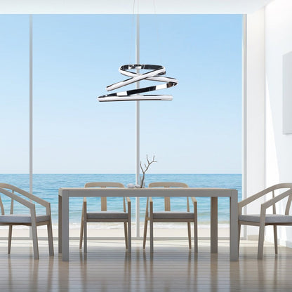 Silver Metal LED Dimmable Chandelier