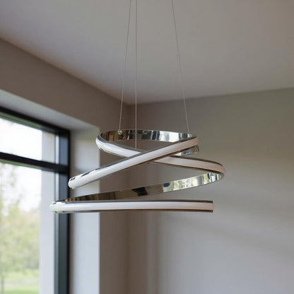 Silver Metal LED Dimmable Chandelier