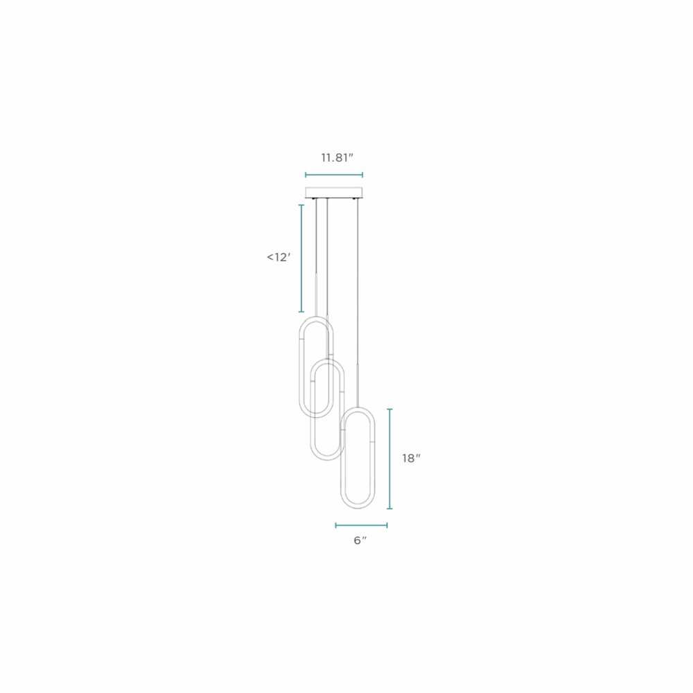 Gold Three Light Metal LED Dimmable Smart Enabled Chandelier