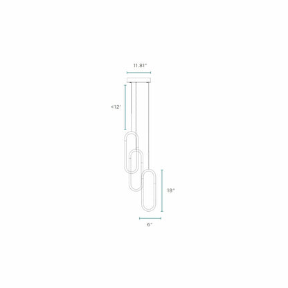 Gold Three Light Metal LED Dimmable Smart Enabled Chandelier