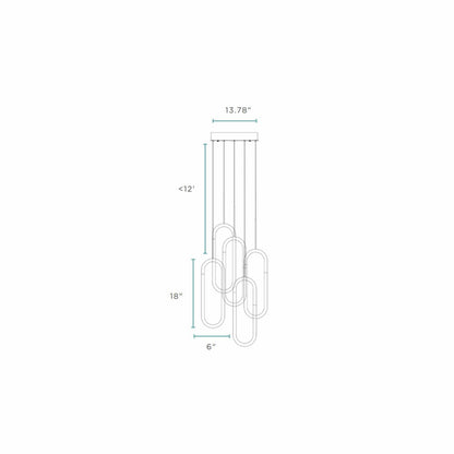 Gold Five Light Metal LED Dimmable Smart Enabled Chandelier