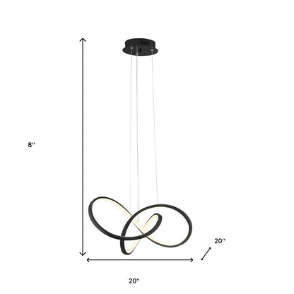 Black Metal LED Dimmable Chandelier