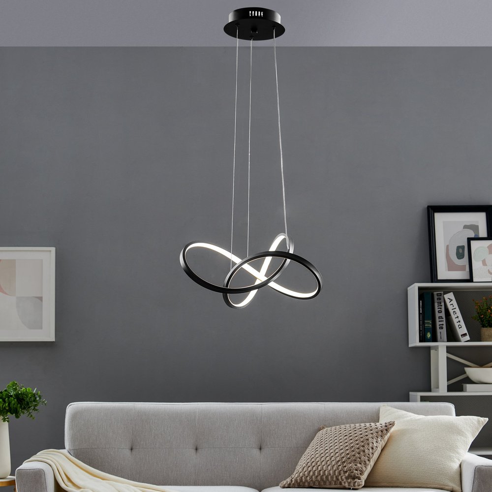 Black Metal LED Dimmable Chandelier