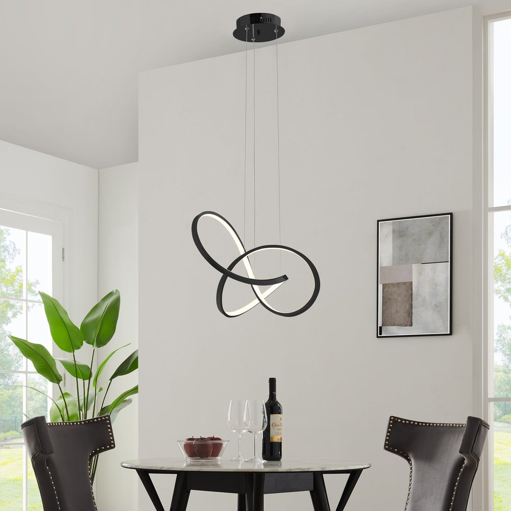 Black Metal LED Dimmable Chandelier