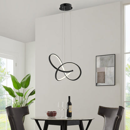 Black Metal LED Dimmable Chandelier