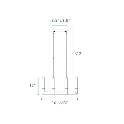 Silver Candle Style Eight Light Metal Dimmable Chandelier With Clear Shades