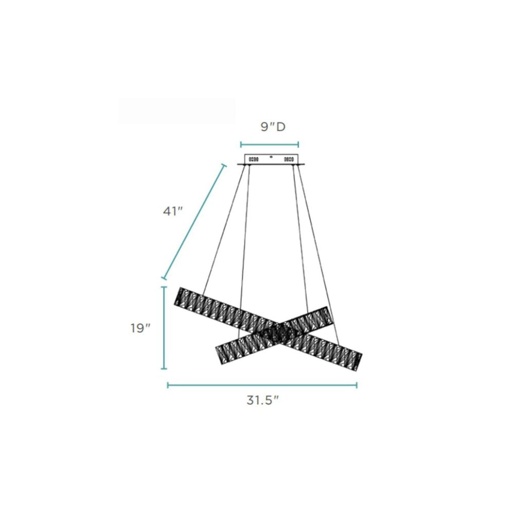 Silver And Clear Three Light Crystal LED Dimmable Chandelier