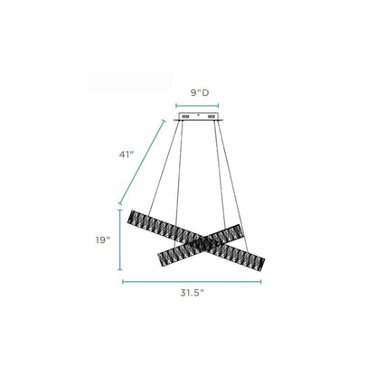 Silver And Clear Three Light Crystal LED Dimmable Chandelier