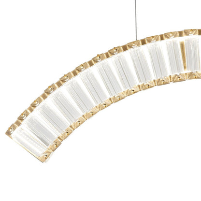 Gold And Clear Three Light Crystal LED Chandelier