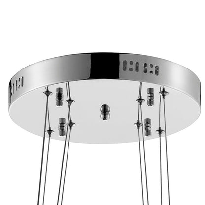 Silver And Clear Two Light Crystal LED Dimmable Chandelier